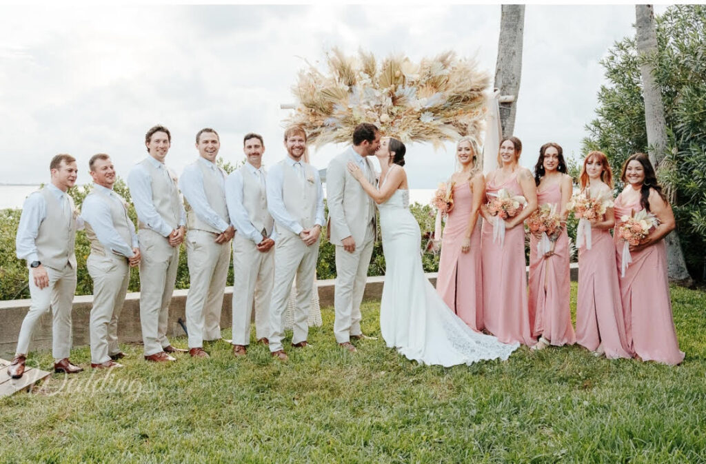 Full Wedding Planning - Weddings By Wendi a group of people posing for a picture